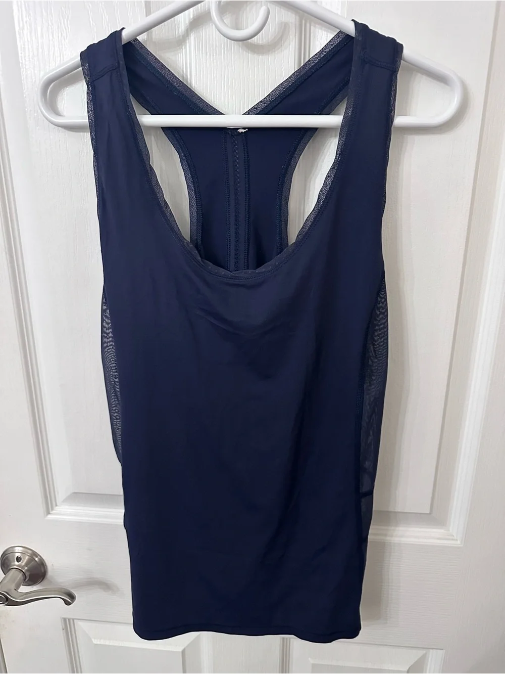 Lululemon Embodiment Tank Top Midnight Navy Mesh, size 10